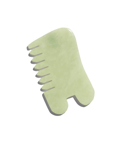  ISLAND JADE Gemstone Gua Sha + Massaging Comb Earth Harbor Naturals Perfumarie