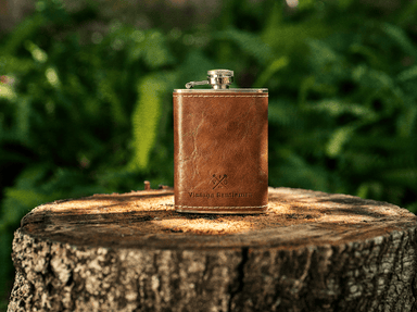  Leather Wrapped VG Stainless Steel Flask by Vintage Gentlemen Vintage Gentlemen Perfumarie