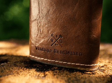  Leather Wrapped VG Stainless Steel Flask by Vintage Gentlemen Vintage Gentlemen Perfumarie