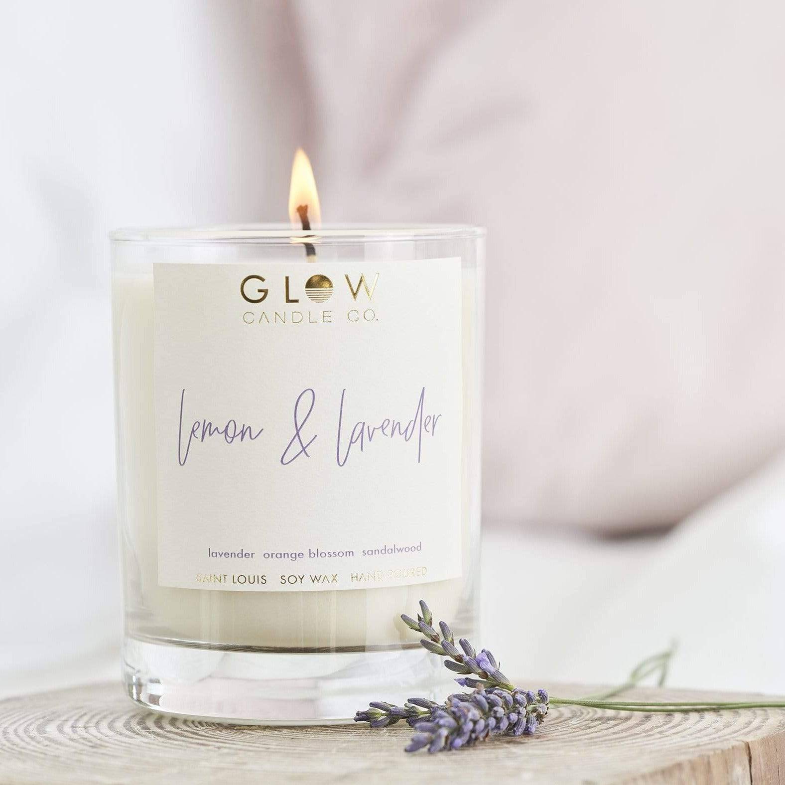  Lemon & Lavender Candle Glow Candle Company Perfumarie