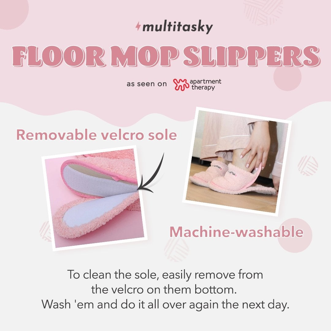  Multitasking Floor Mop Slippers with Removable Sole Multitasky Perfumarie