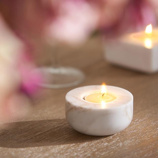  Natura Tea Lightl Marble Pillar Candle Holder Inspired Atelier Perfumarie