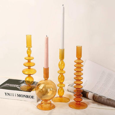  Nordic Retro Orange Glass Candleholder Inspired Atelier Perfumarie