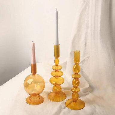  Nordic Retro Orange Glass Candleholder Inspired Atelier Perfumarie