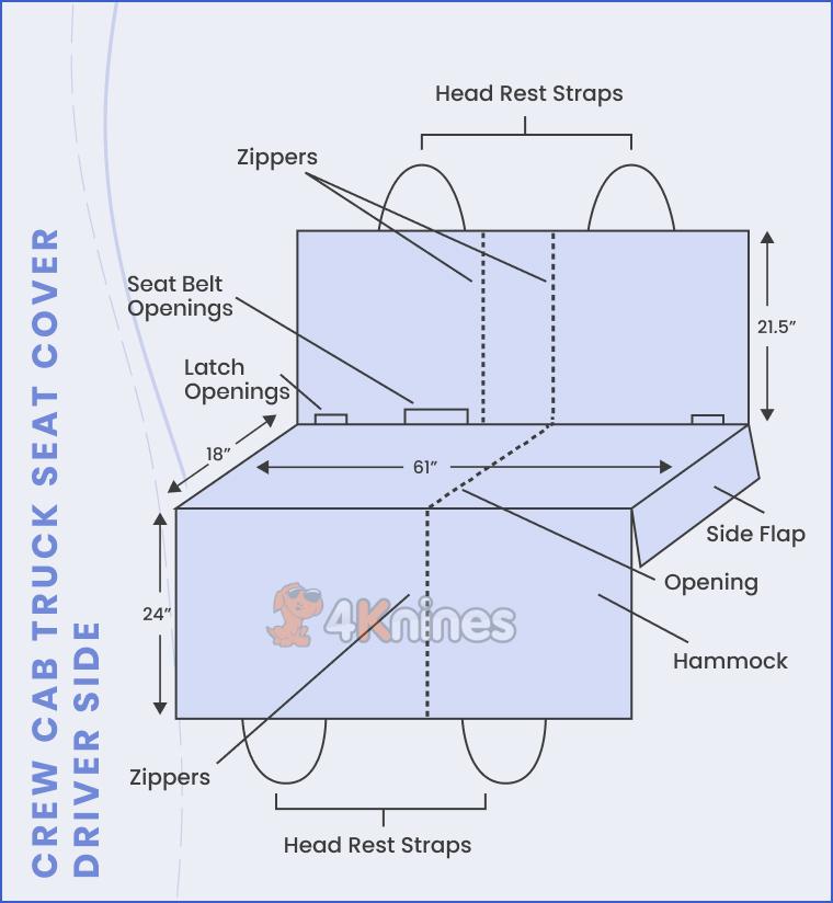  Multi-Function Crew Cab Truck Seat Cover with Hammock by 4Knines® 4Knines® Perfumarie