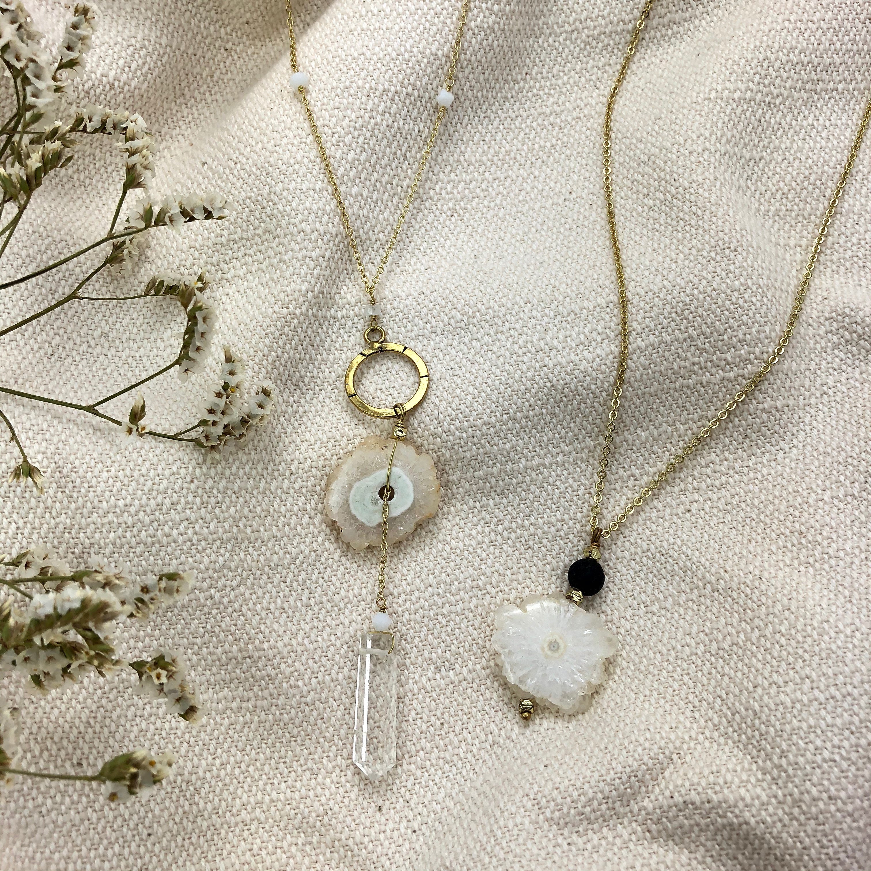  Solar Quartz + Crystal Y Necklace by SLATE + SALT SLATE + SALT Perfumarie