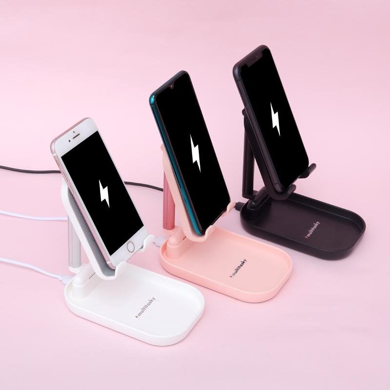  Deluxe Foldable Cell Phone Charger Stand & iPad Holder by Multitasky Multitasky Perfumarie