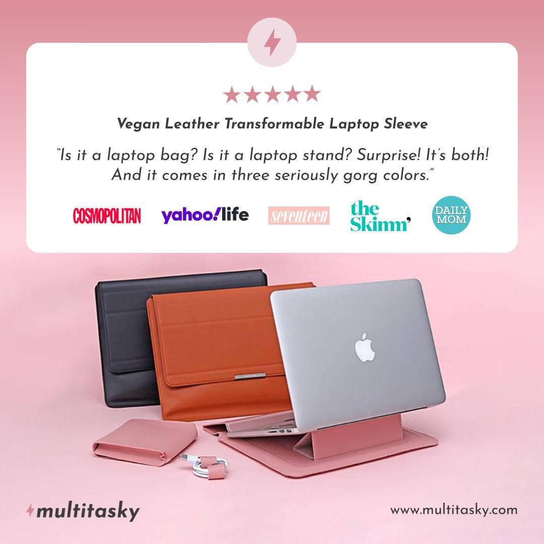  Transformable Vegan Leather Laptop Bag Set (Laptop Stand) by Multitasky Multitasky Perfumarie